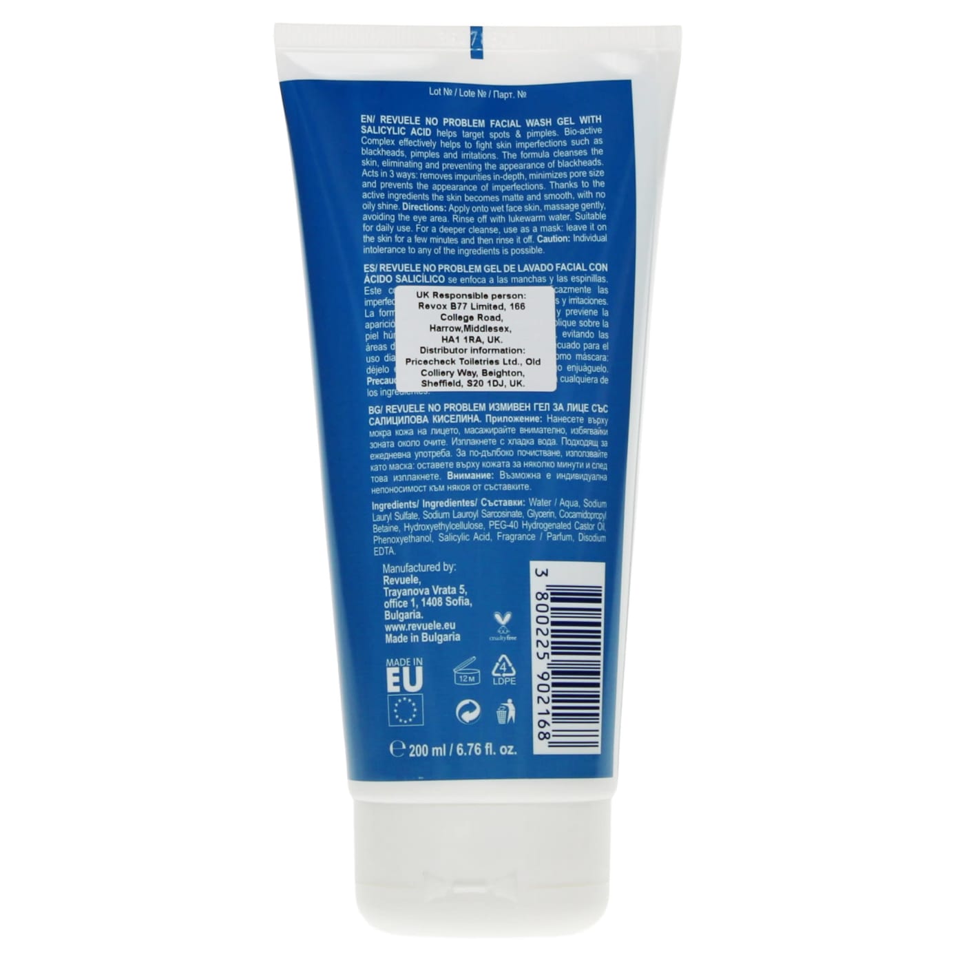 Revuele 200ml No Problem Washing Gel Anti-Acne & Pimples With Salicylic Acid