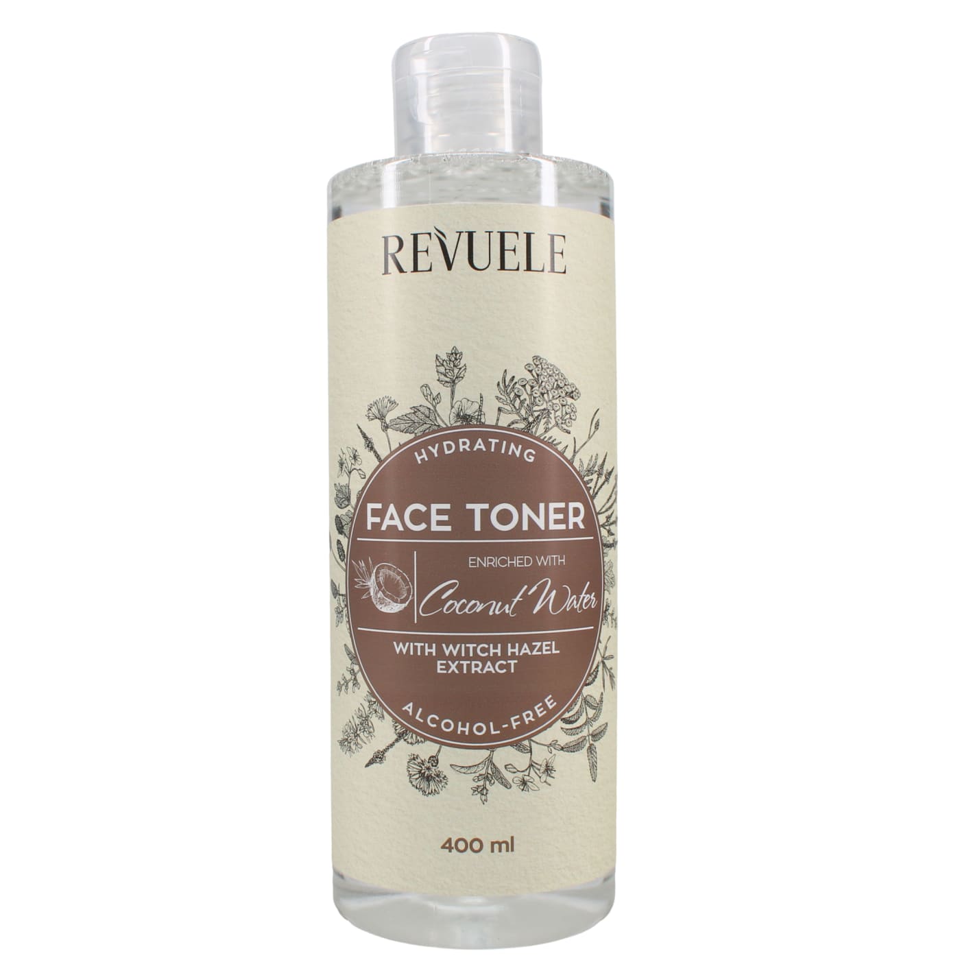 REVUELE 400ML FACE TONER WITH WITCH HAZEL AND COCONUT WATER