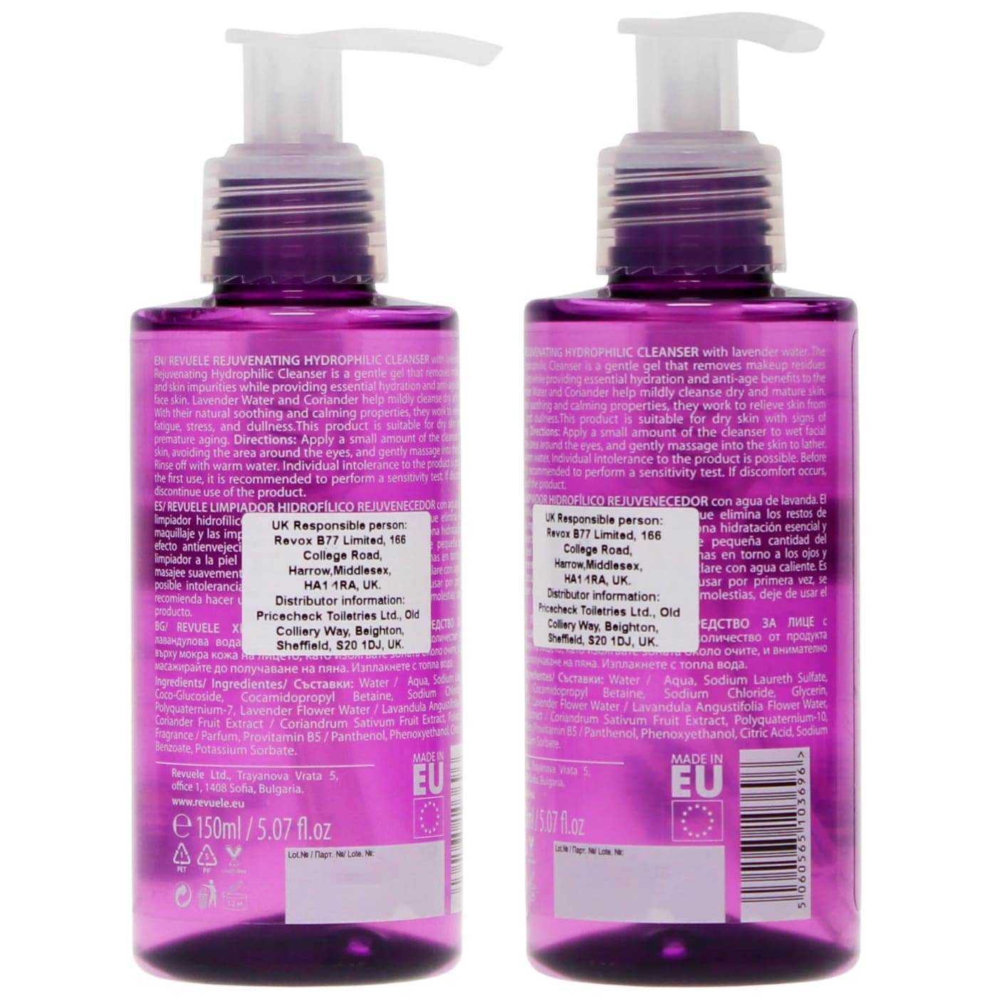 REVUELE 150ML REJUVENATING HYDROPHILIC CLEANSER WITH LAVENDER WATER