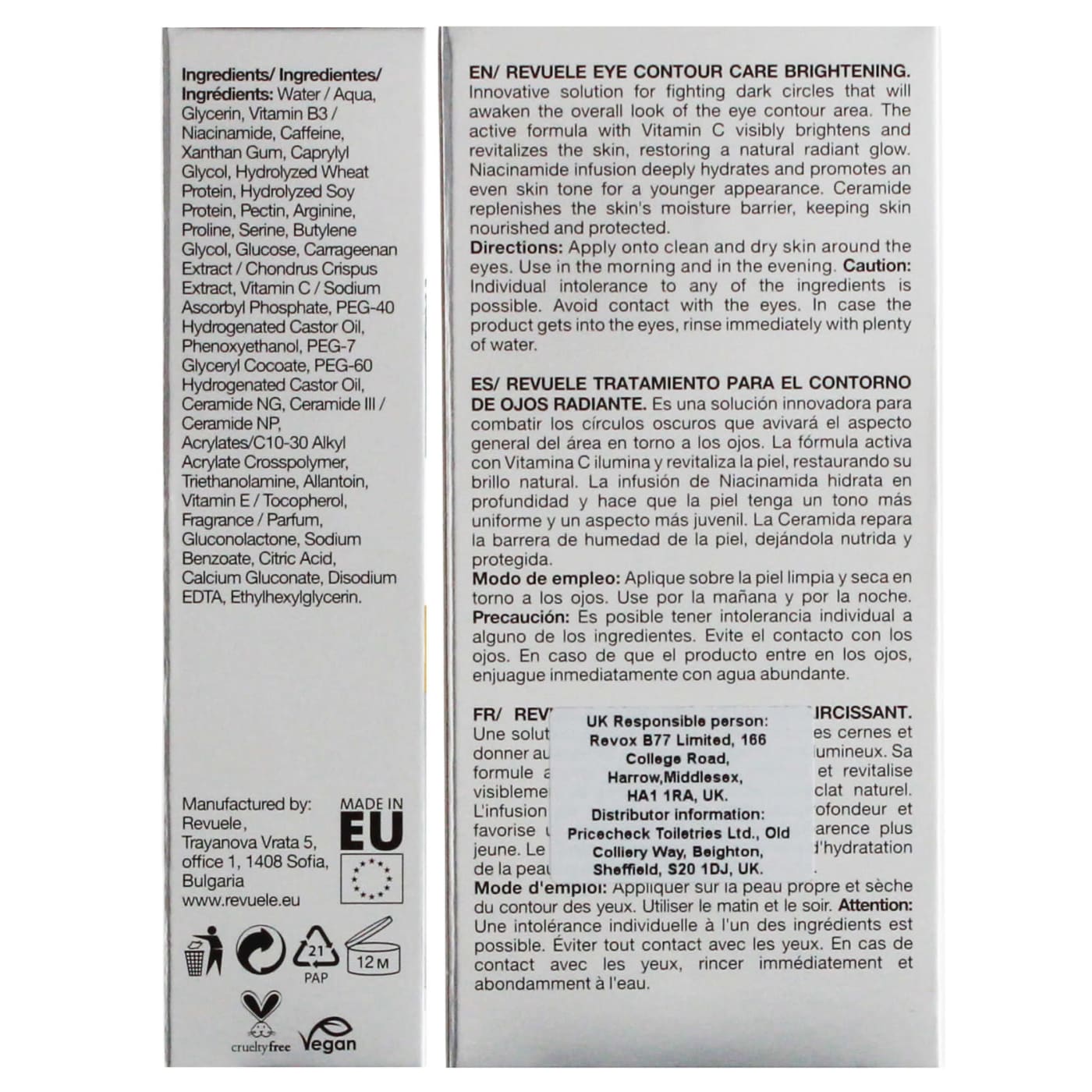 REVUELE 15ML EYE CONTOUR BRIGHT