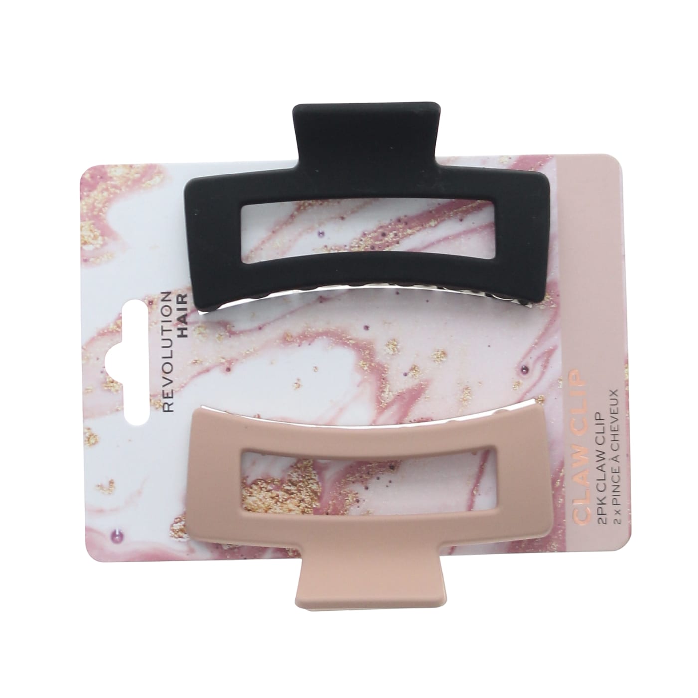 REVOLUTION MATTE CLIP NUDE/BLACK 2PK