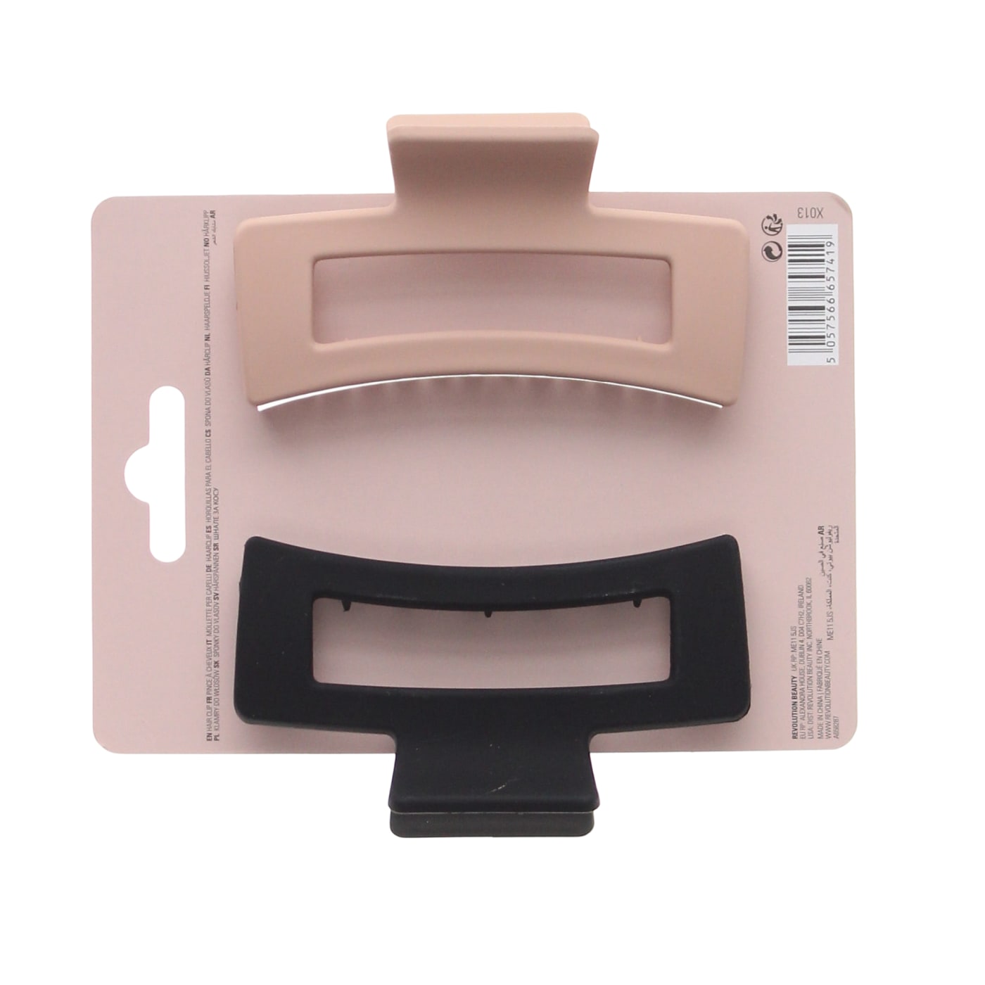 REVOLUTION MATTE CLIP NUDE/BLACK 2PK