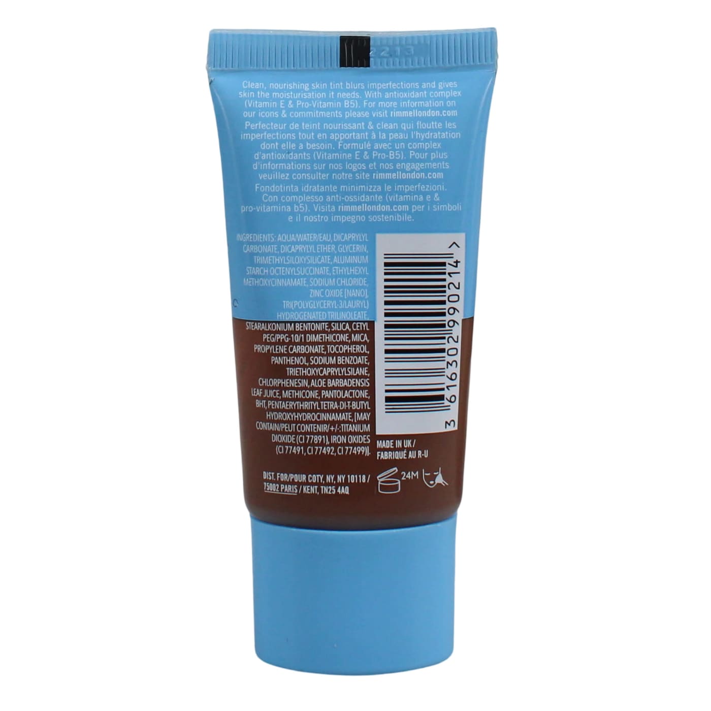 RIMMEL KIND & FREE 30ML FOUNDATION MOISTURISING SKIN TINT DEEP CHOCOLATE 605