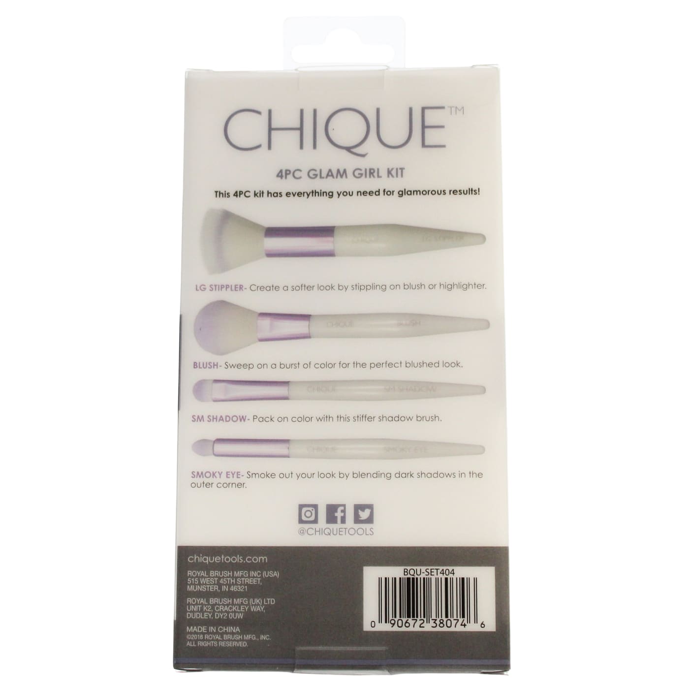 Royal & Langnickel Chique Brush Set Deluxe Complexion 4pc