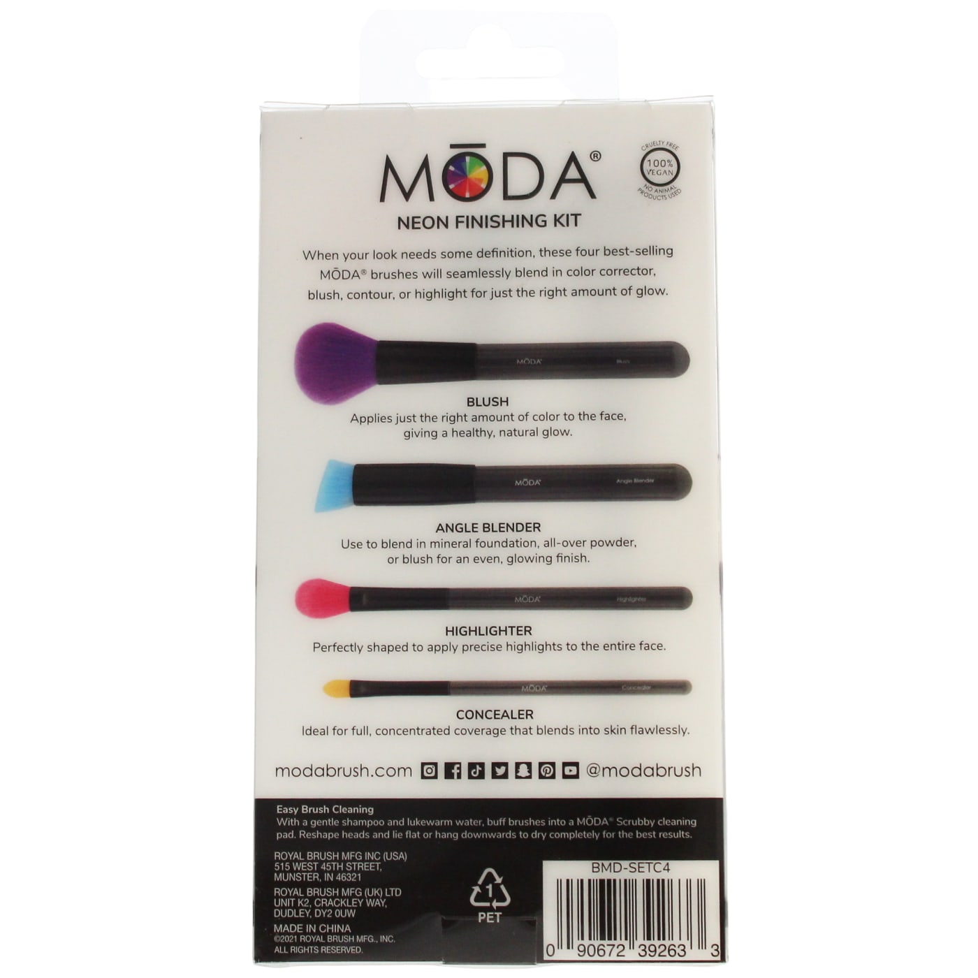 Royal & Langnickel Moda Next Gen Neon Complexion Brush Set 4pc
