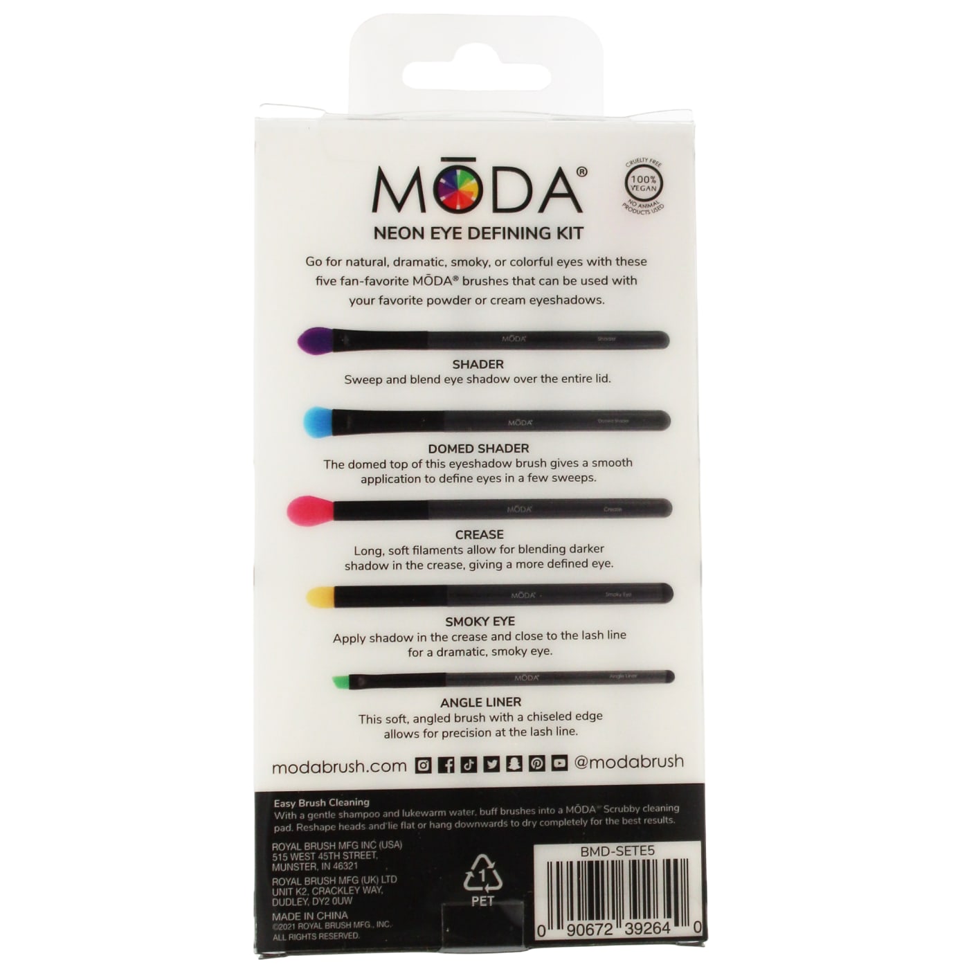 Royal & Langnickel Moda Next Gen Neon Eye Defining Brush Set 5pc