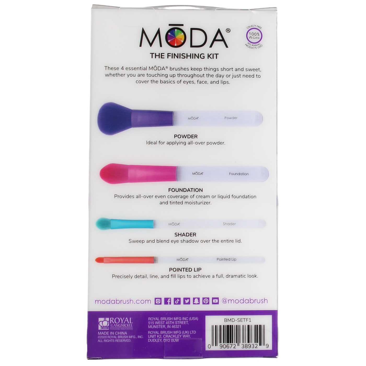 Royal & Langnickel Moda Next Gen The Finishing Brush Set 4pc