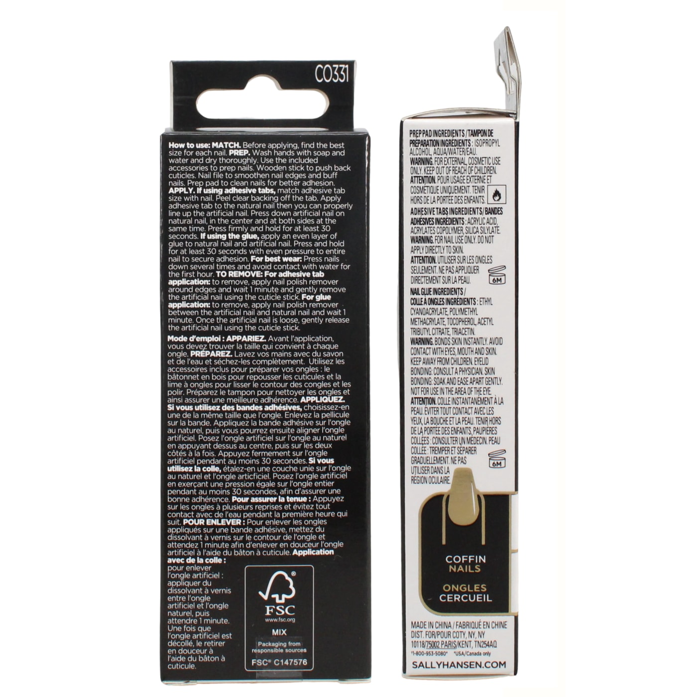 SALLY HANSEN SALON EFFECTS FALSE NAILS COFFIN MEET ME IN THE METAL