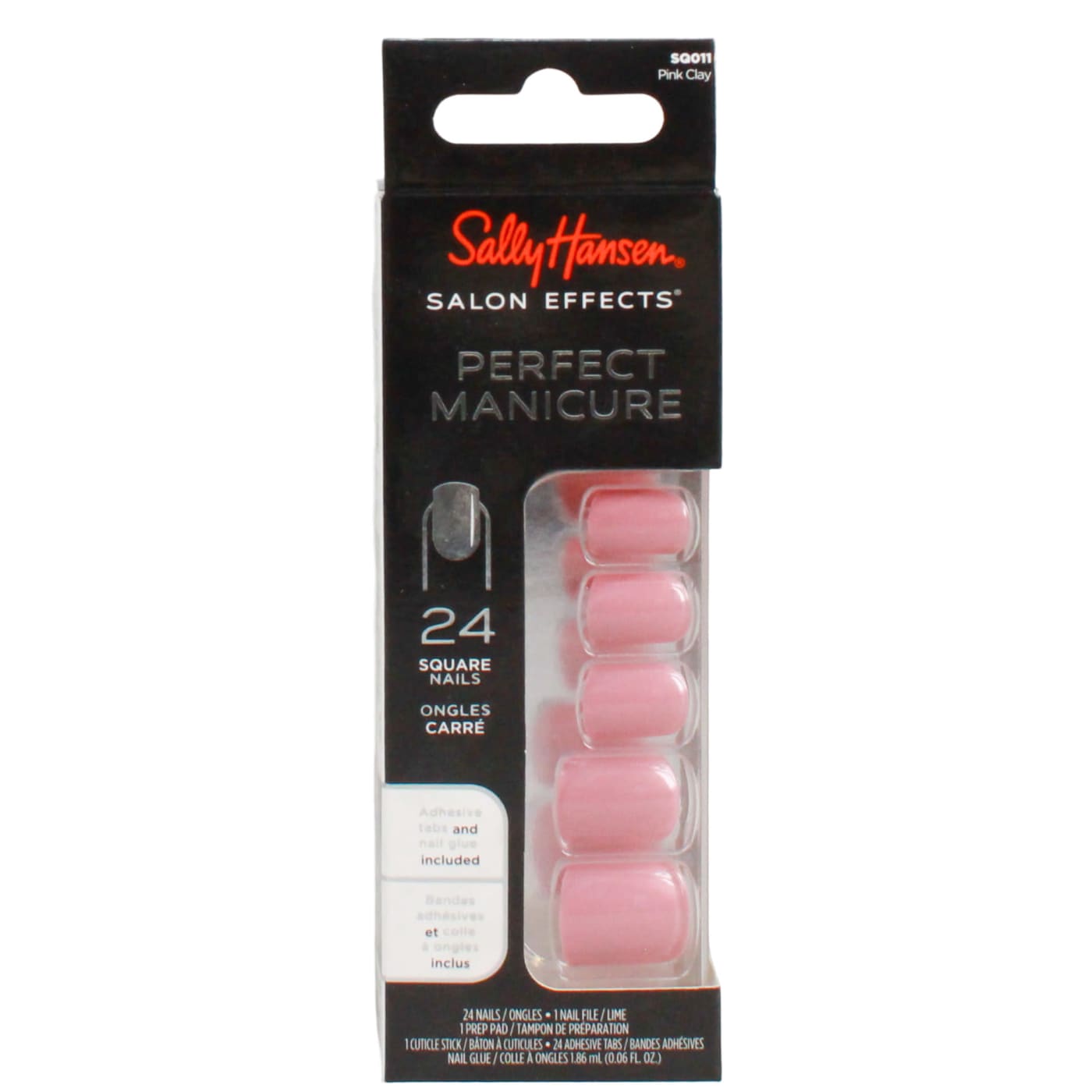 SALLY HANSEN SALON EFFECTS FALSE NAILS SQUARE PINK CLAY