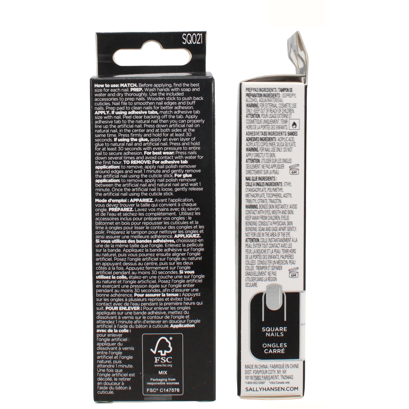 SALLY HANSEN SALON EFFECTS FALSE NAILS SQUARE SUGAR FIX