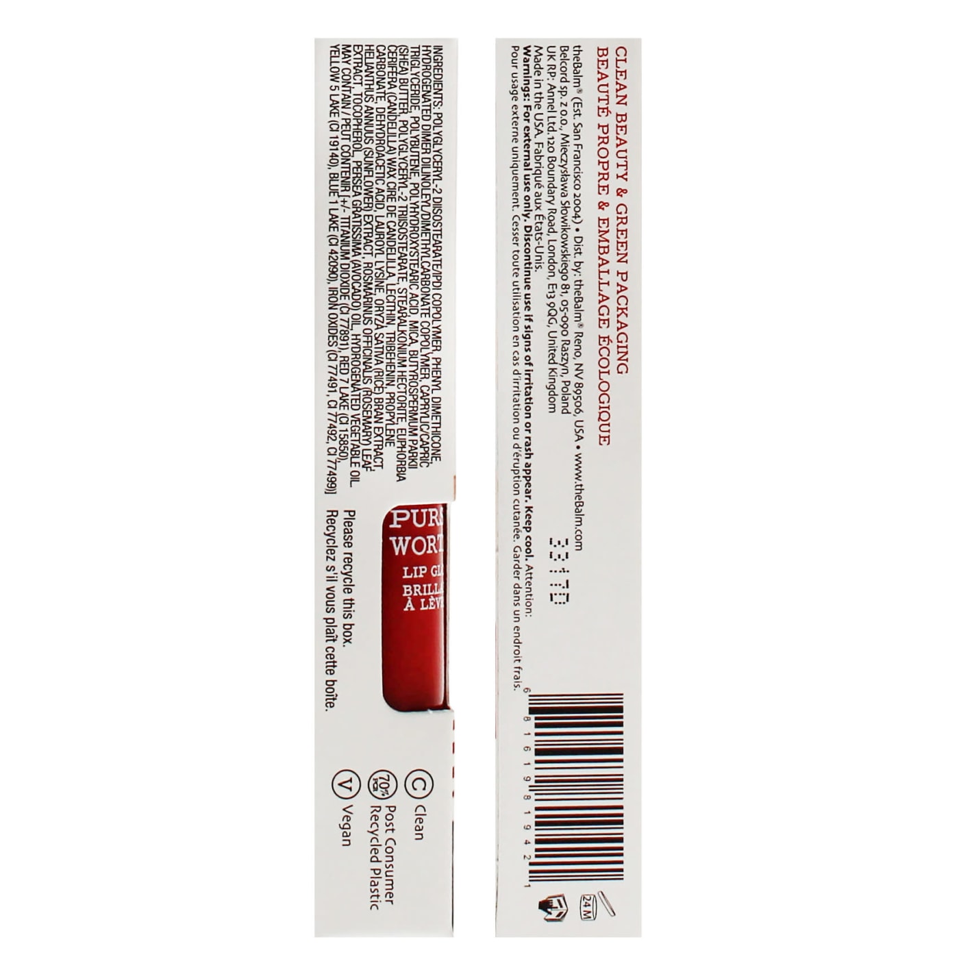 Thebalm Purseworthy L/Gloss Red