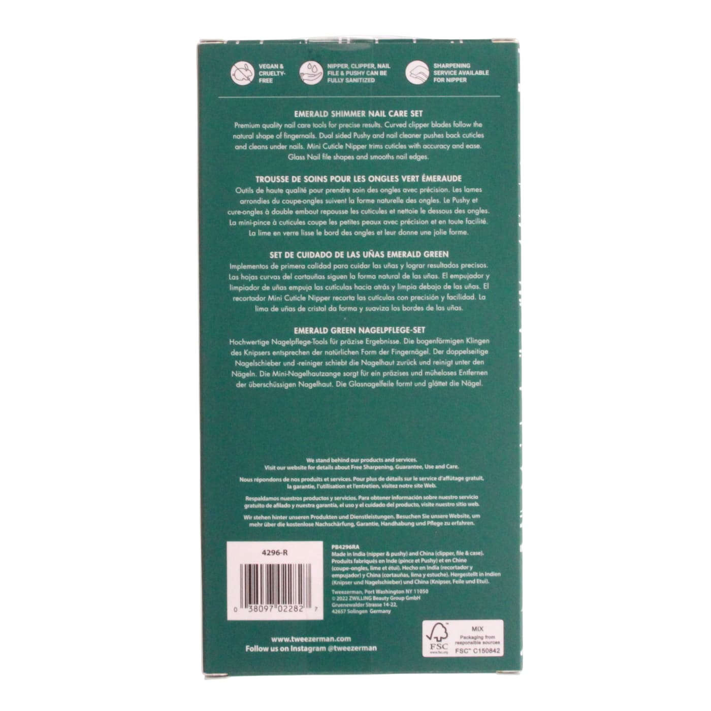 TWEEZER EMERALD SHIMMER NAIL CARE SET