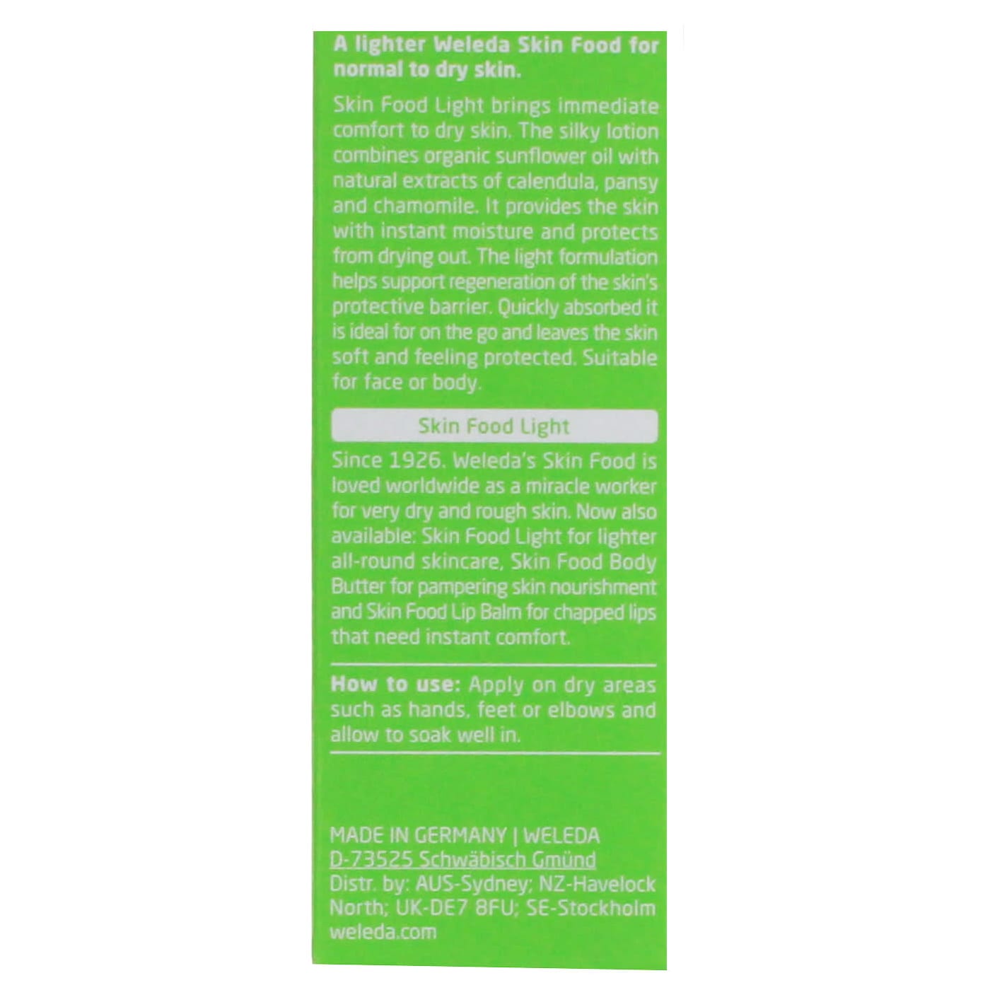 WELEDA SKIN FOOD 30ML LIGHT 01/26