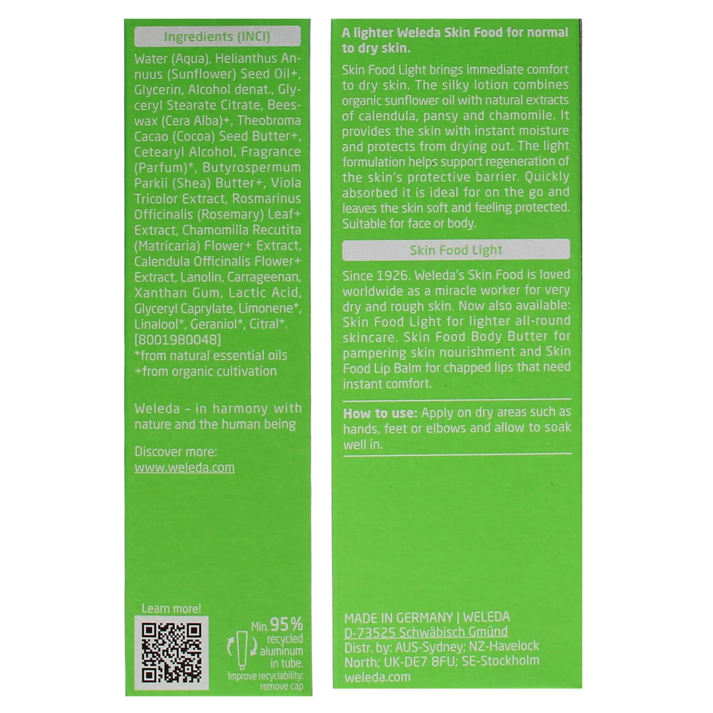 Weleda Skin Food 75ml Light