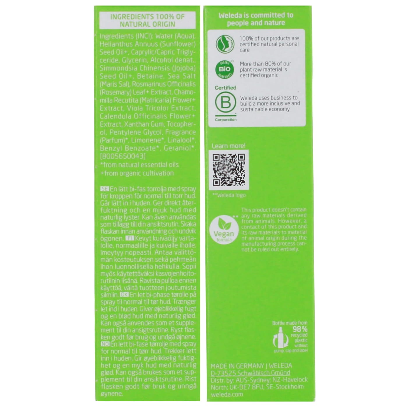 Weleda Skin Food 100ml Light Oil