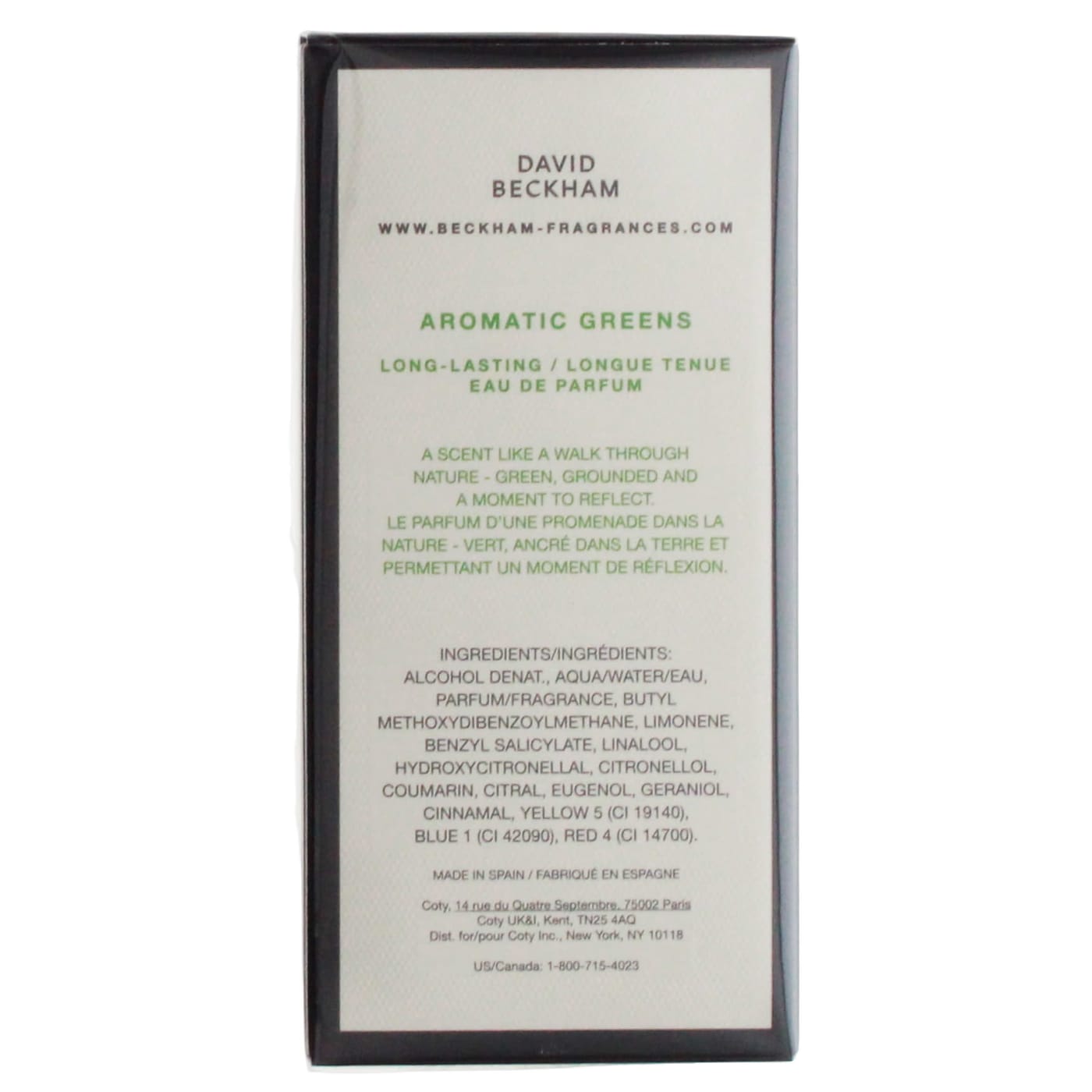 DAVID BECKHAM AROMATIC GREENS 100ML EDP SPRAY