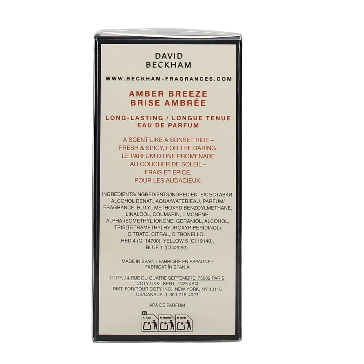 DAVID BECKHAM 50ML EDP SPRAY AMBER BREEZE