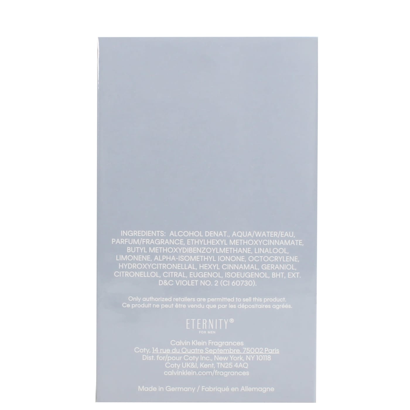 CALVIN KLEIN ETERNITY MEN 100ML EDT SPRAY AQUA