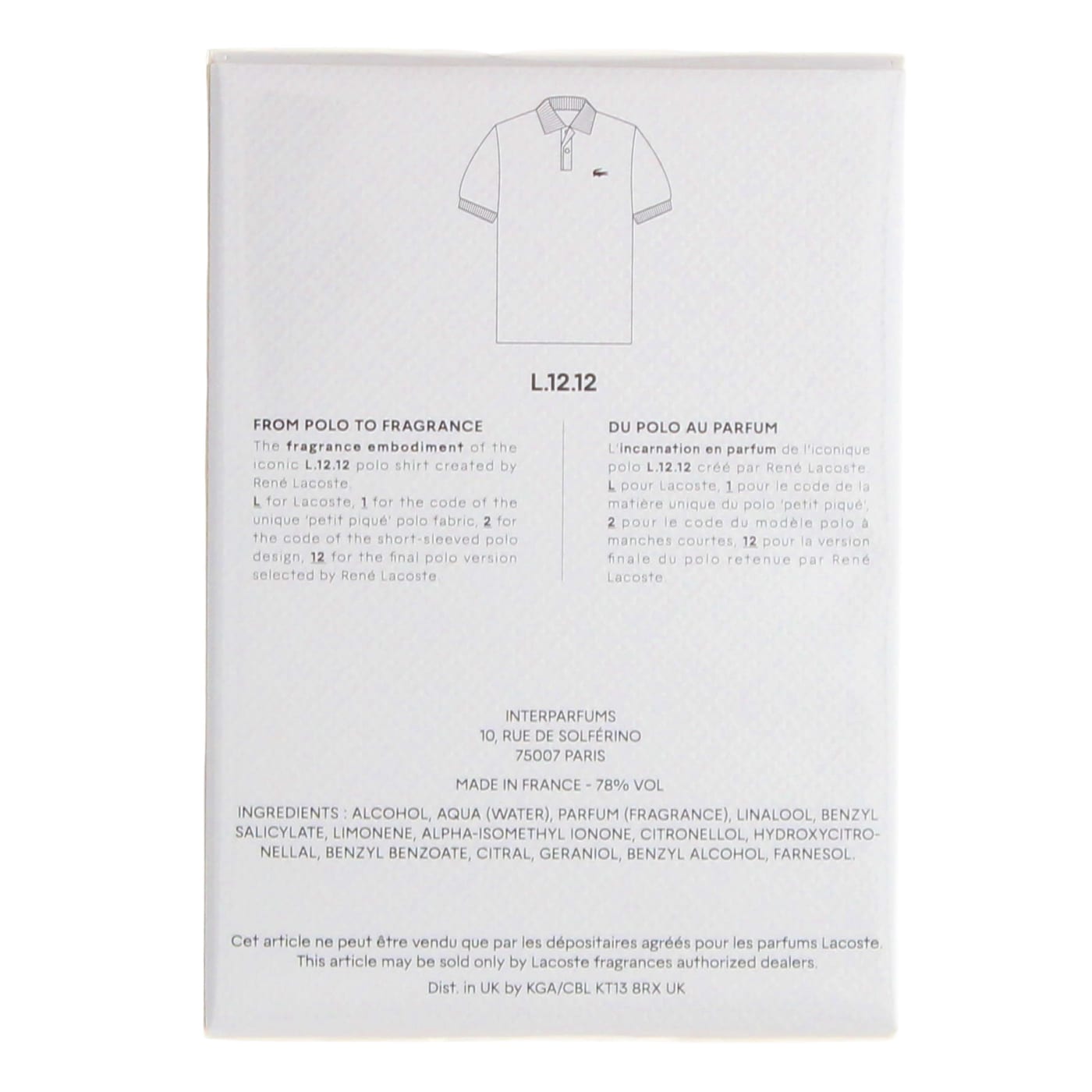 Lacoste L1212 Blanc 50ml EDT Spray