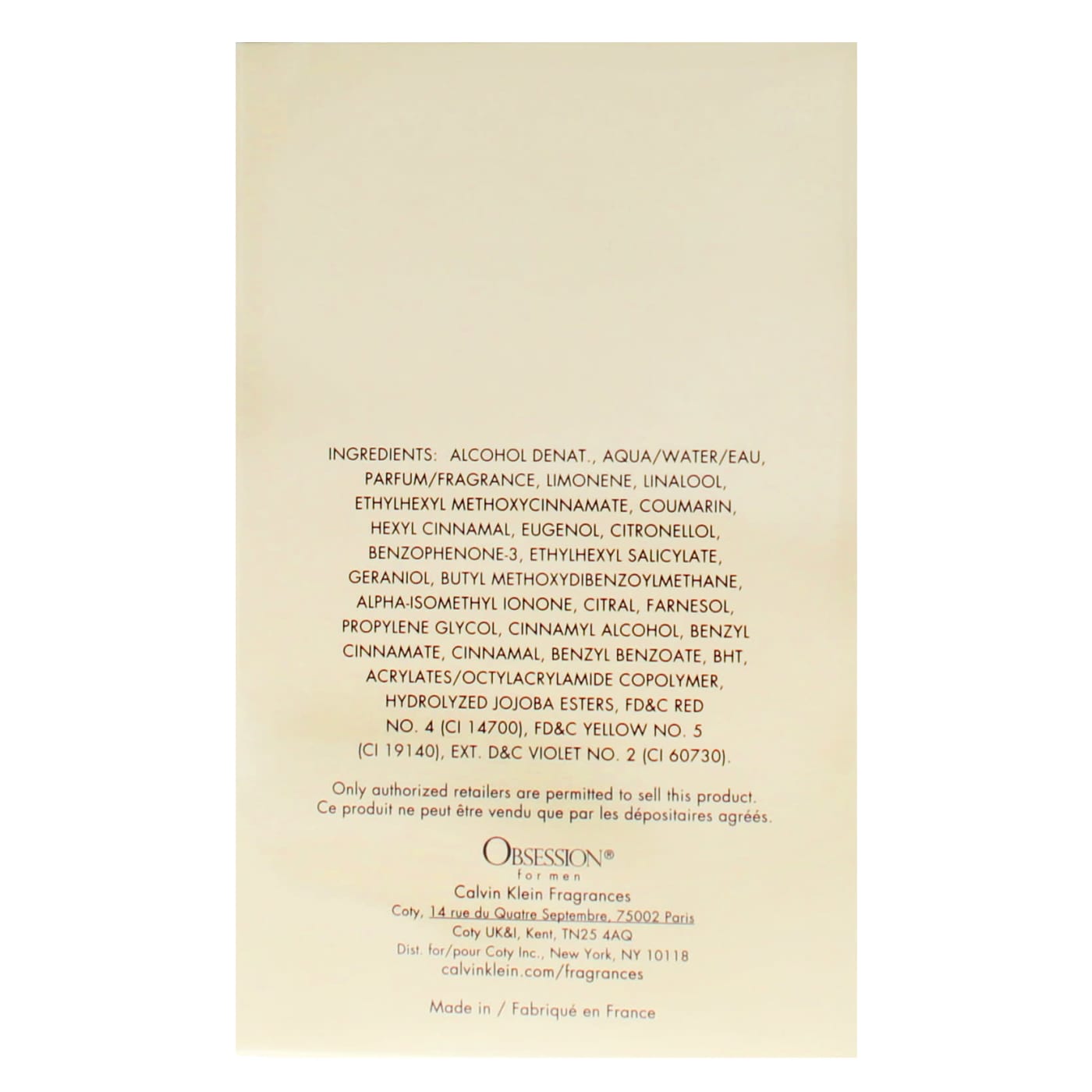 Calvin Klein Obsession For Him 75ml EDT Spray