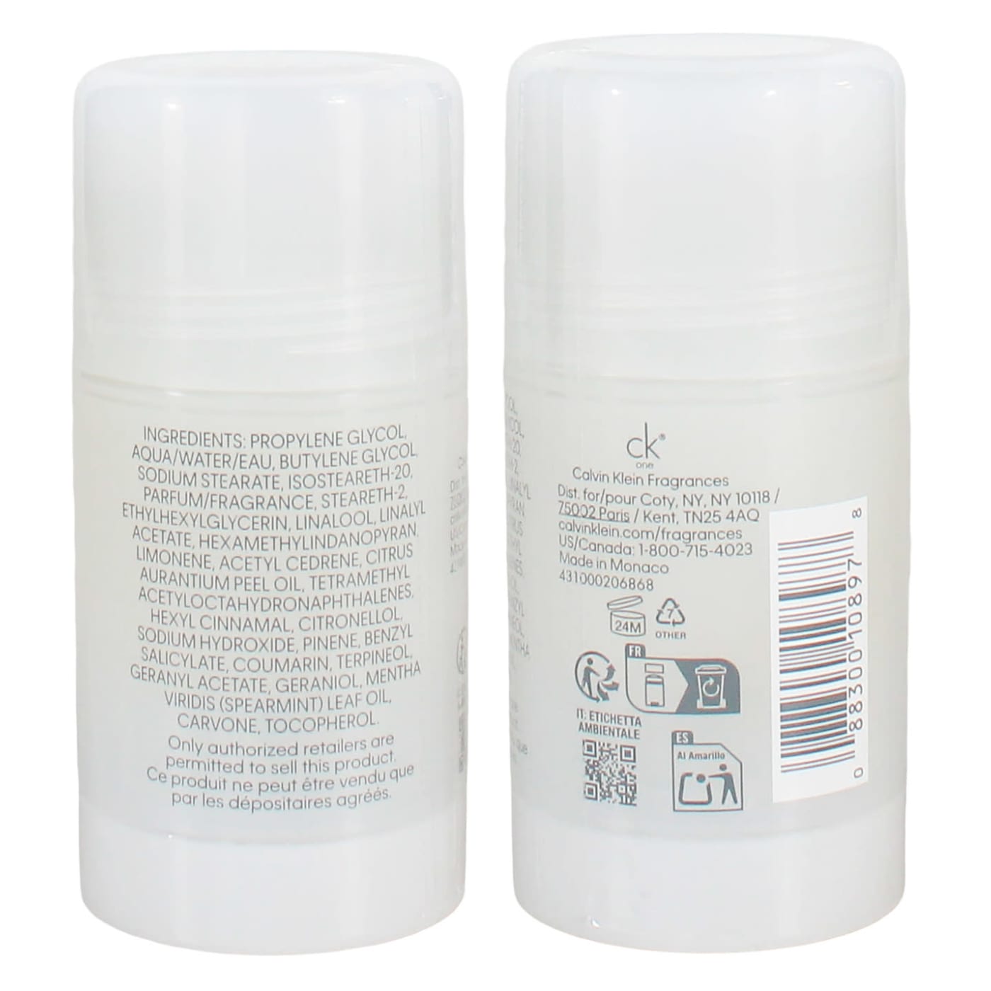 Calvin Klein One 75g Deodorant Stick Unisex