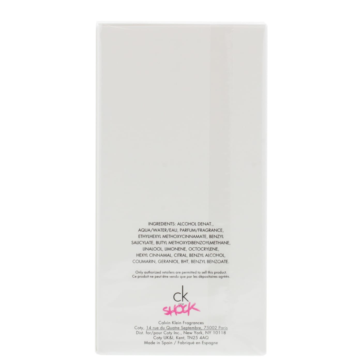 CALVIN KLEIN ONE SHOCK FOR HER 200ML EDT SPRAY