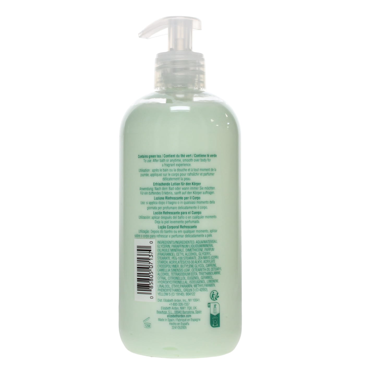 ELIZABETH ARDEN GREEN TEA 500ML BODY LOTION PUMP