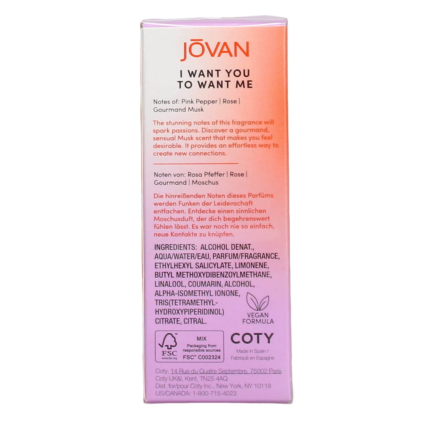 JOVAN MUSK 50ML EDP SPRAY WANT YOU TO WANT ME