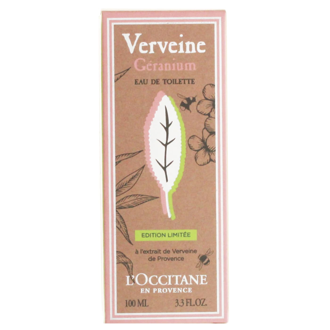 L'OCCITANE VERVEINE GERANIUM 100ML EDT SPRAY LIMITED EDITION