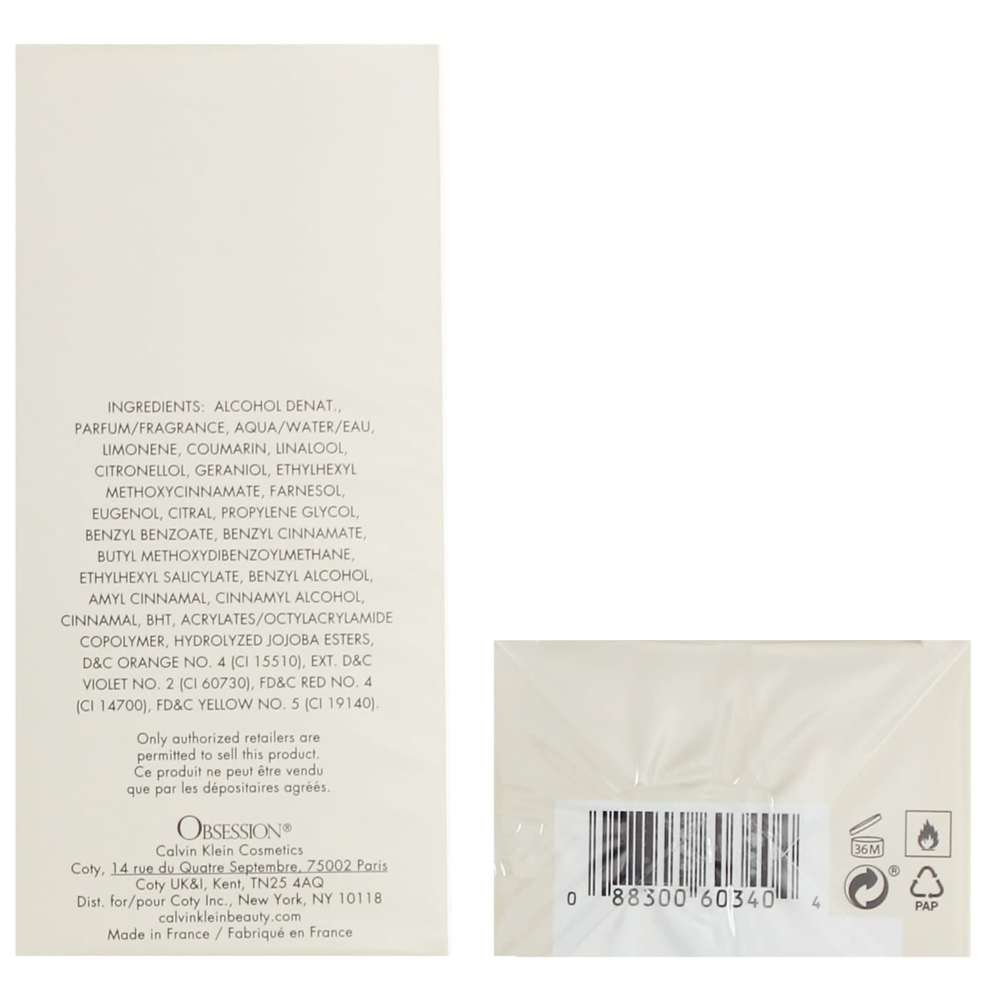 CALVIN KLEIN OBSESSION FEMME 100ML EDP SPRAY
