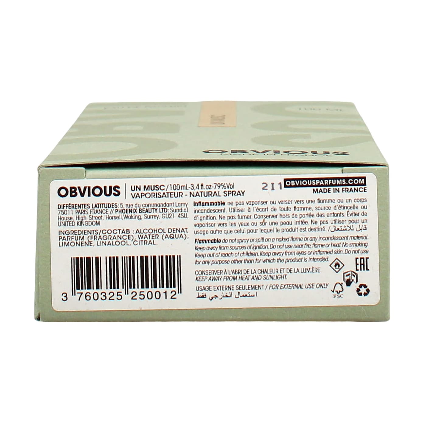 Obvious Un Musc 100ml EDP Spray