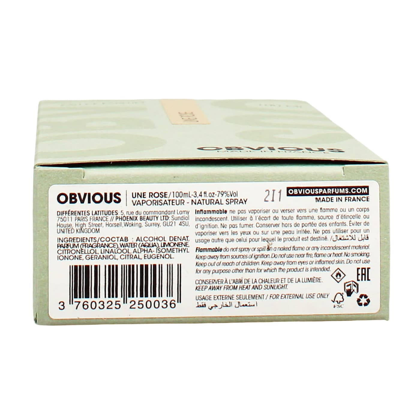 Obvious Une Rose 100ml EDP Spray