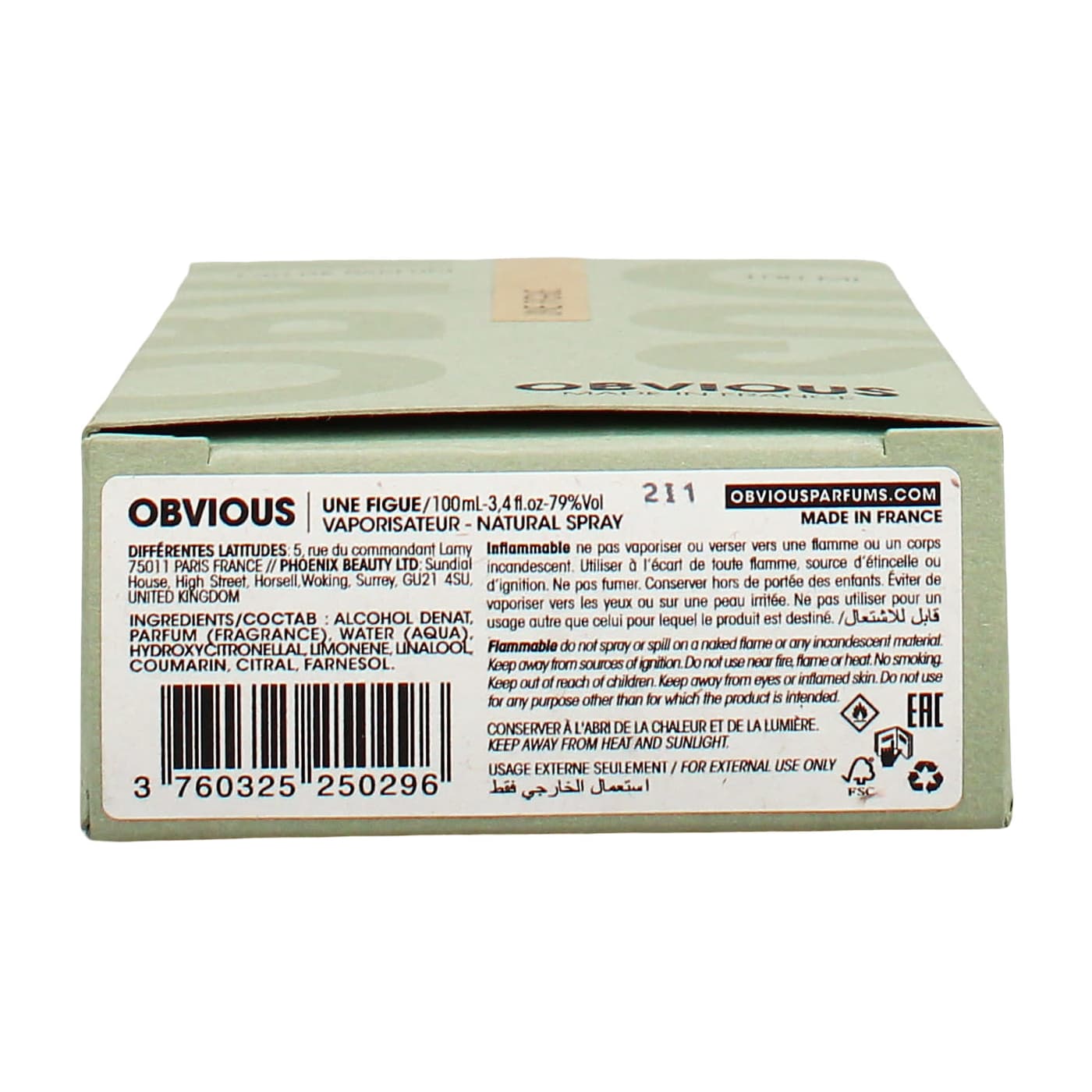 Obvious Une Figue 100ml EDP Spray