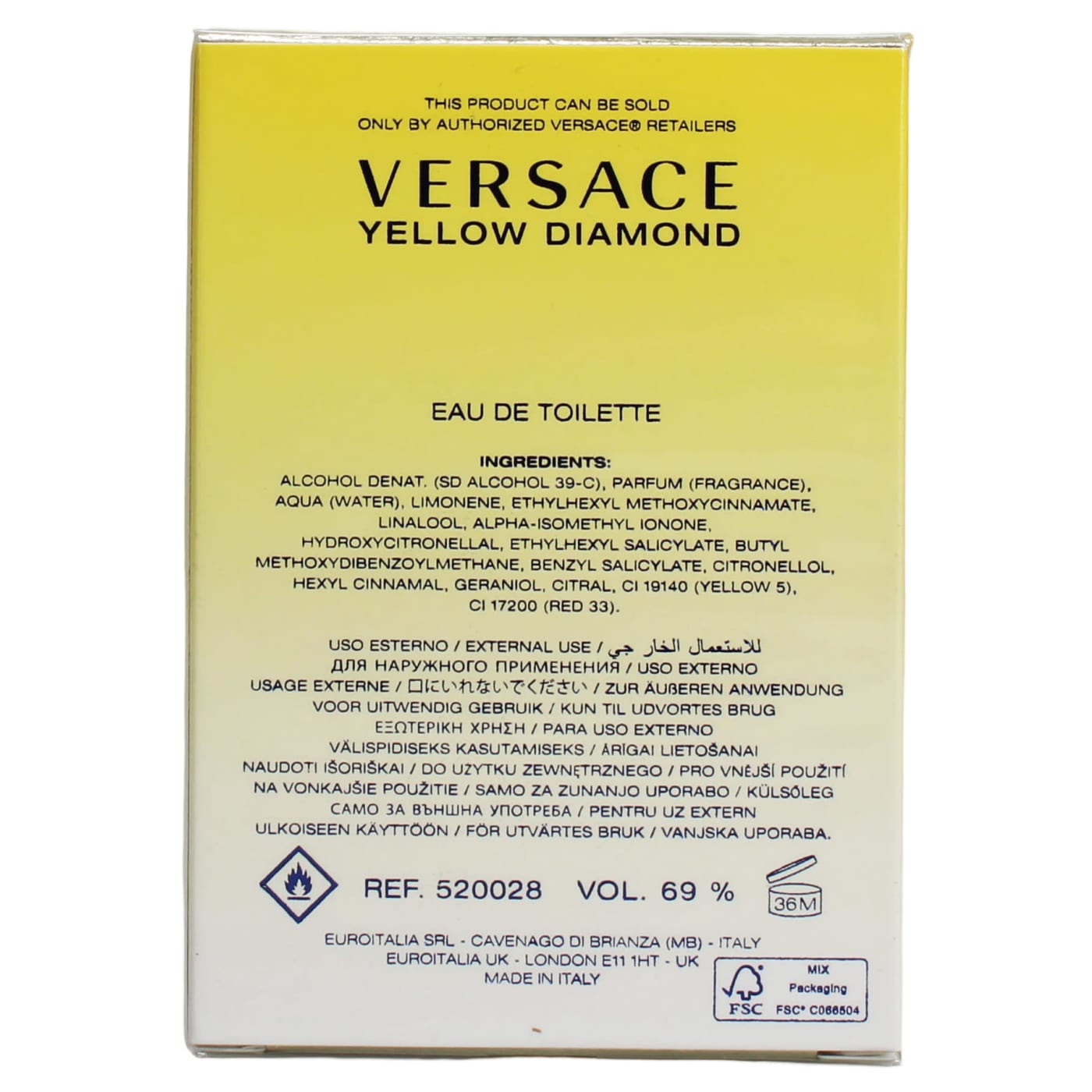 VERSACE YELLOW DIAMOND 30ML EDT SPRAY