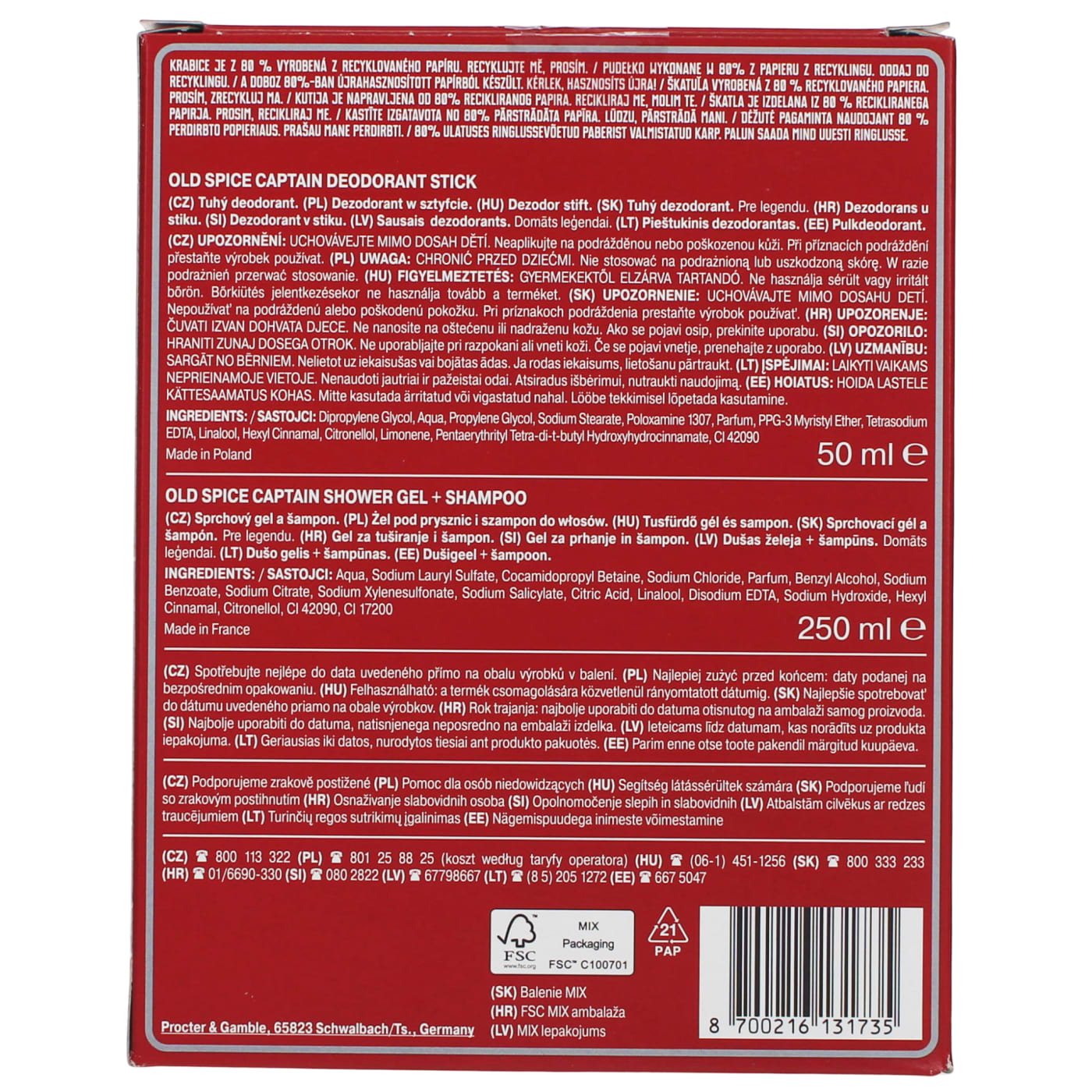 OLD SPICE LEGEND GIFT SET 2PC 11/25