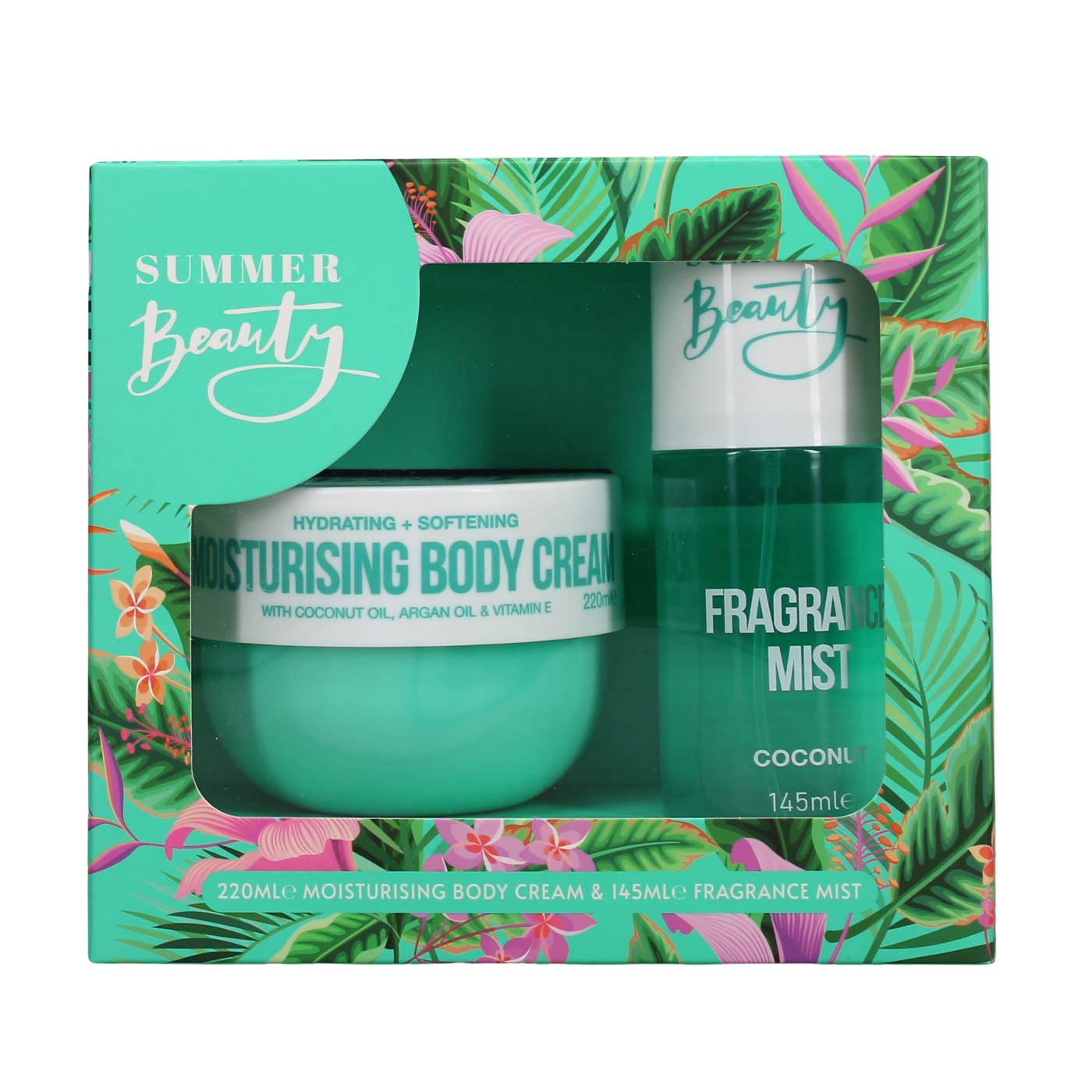 SUMMER BEAUTY COCONUT DUO SET (220ML BODY CREAM, 145ML MIST)