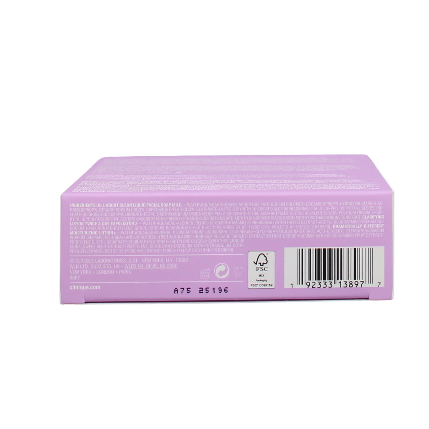 CLINIQUE 3-STEP INTRO KIT 2 (30ML FACIAL SOAP, 60ML CLARIFYING LOTION & 30ML MOISTURISING LOTION)