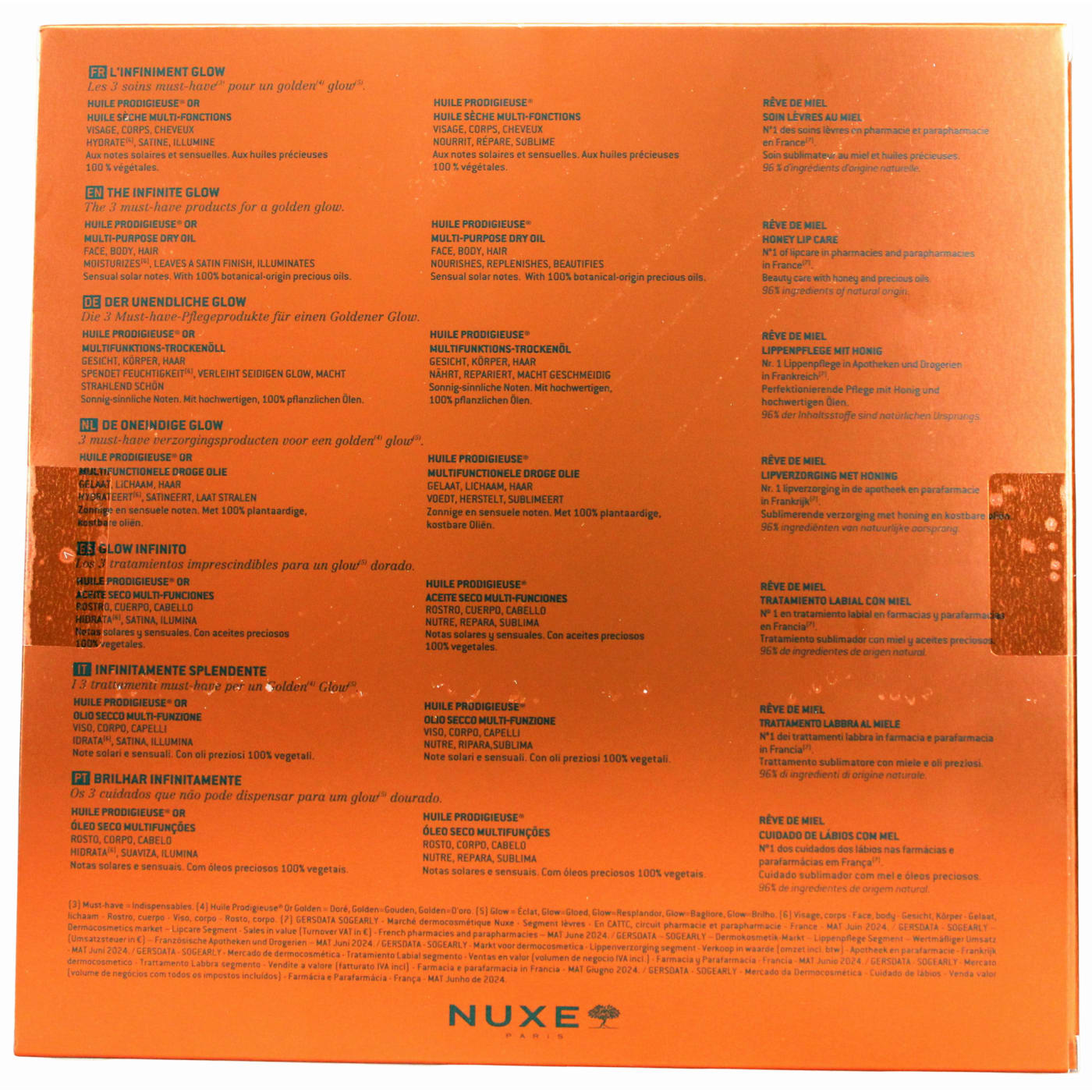 NUXE THE INFINITE GLOW GIFT SET 3PC (50ML HUILE PRODIGIEUSE DRY OIL, 10ML HUILE PRODIGIEUSE DRY OIL & 10ML REVE DE MIEL HONEY LIP BALM)