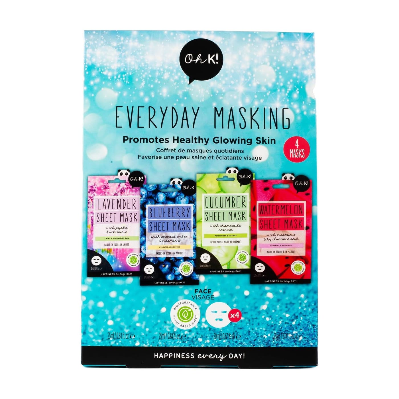 Oh K! Everyday Masking Set 4pc (4 x Sheet Masks)