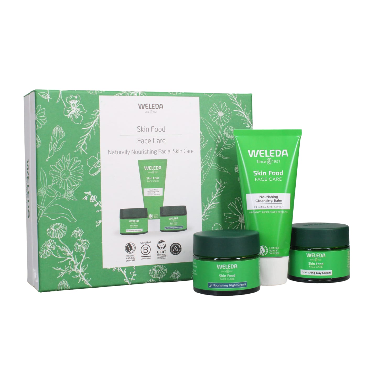 Weleda Skin Food Face Gift Set 3pc (40ml Day Cream, 40ml Night Cream & 75ml Cleansing Balm)