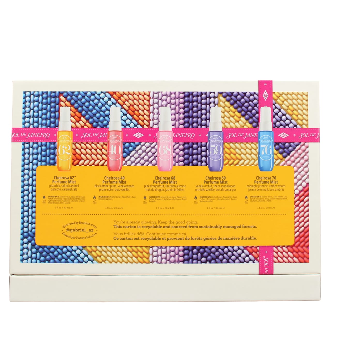 SOL DE JANEIRO SPRITZ THE SEASON 5PC (30ML CHEIROSA 62 PERFUME MIST, 30ML CHEIROSA 40 PERFUME MIST, 30ML CHEIROSA 68 PERFUME MIST, 30ML CHEIROSA 59 PERFUME MIST & 30ML CHEIROSA 76 PERFUME MIST)