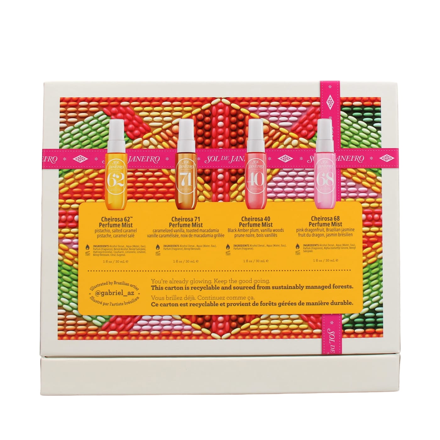 SOL DE JANEIRO SPRITZ & SHINE 4PC (30ML CHEIROSA 62 PERFUME MIST, 30ML CHEIROSA 68 PERFUME MIST, 30ML CHEIROSA 40 PERFUME MIST & 30ML CHEIROSA 71PERFUME MIST)