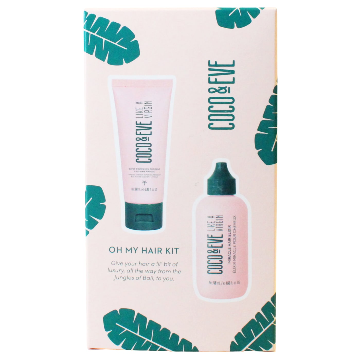 COCO & EVE OH MY HAIR GIFT SET 2PC (60ML SUPER NOURISHING COCONUT & FIG HAIR MASQUE & 50ML LIKE A VIRGIN MIRACLE HAIR ELIXIR)
