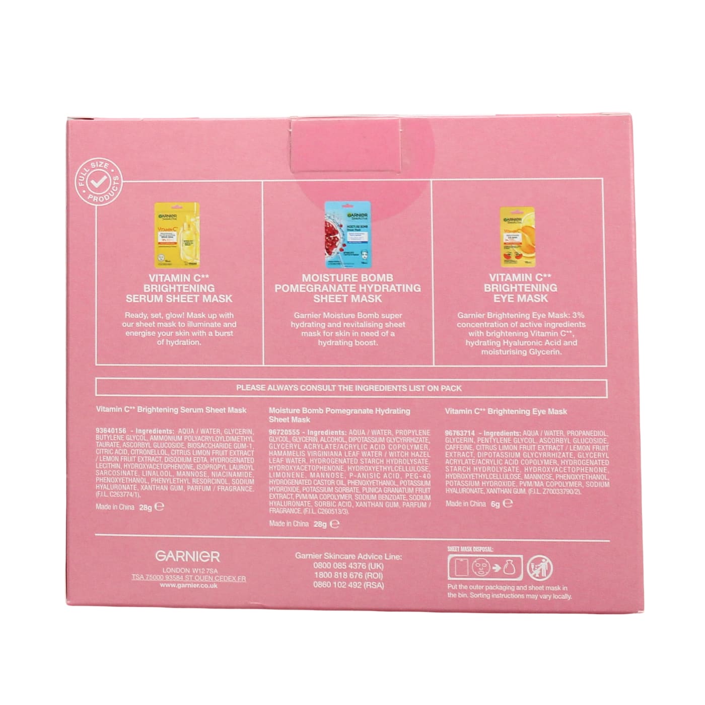 GARNIER ULTIMATE 3PC MASK FACE & EYE SET