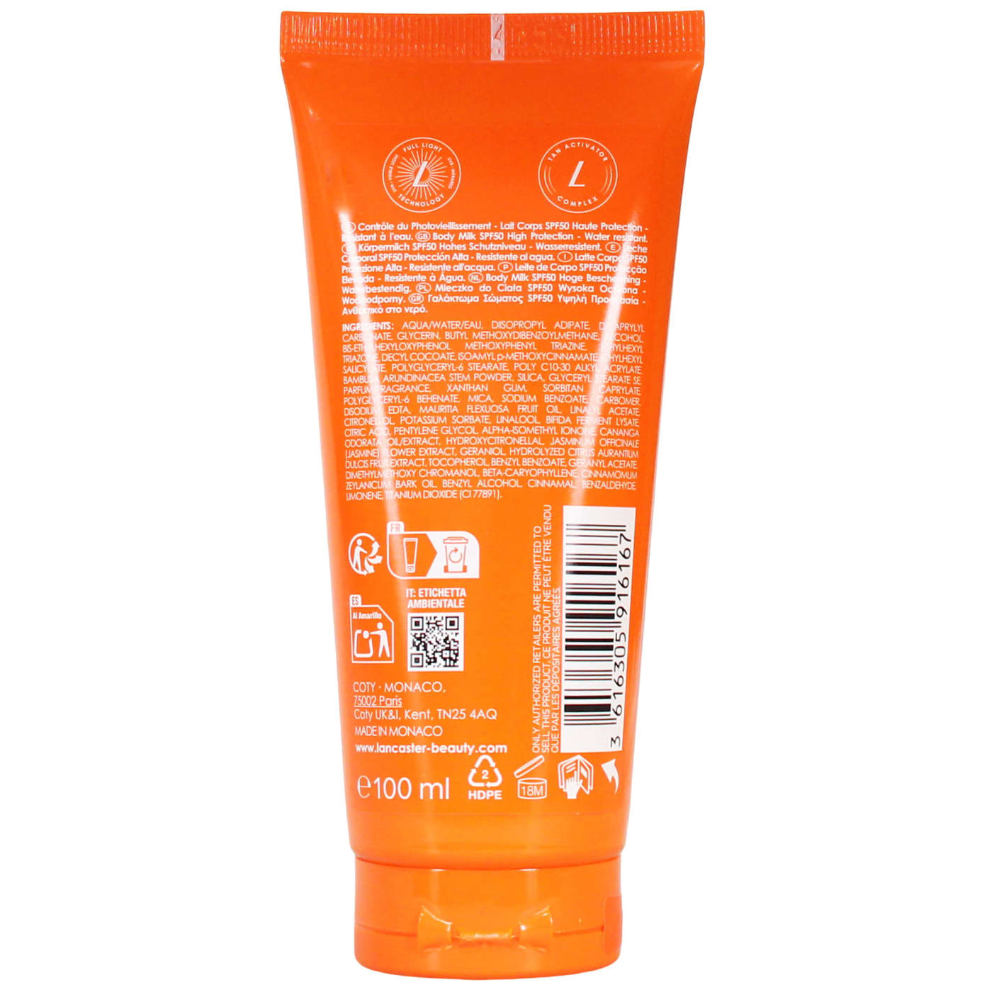 Lancaster Sun Beauty 100ml Body Milk SPF 50