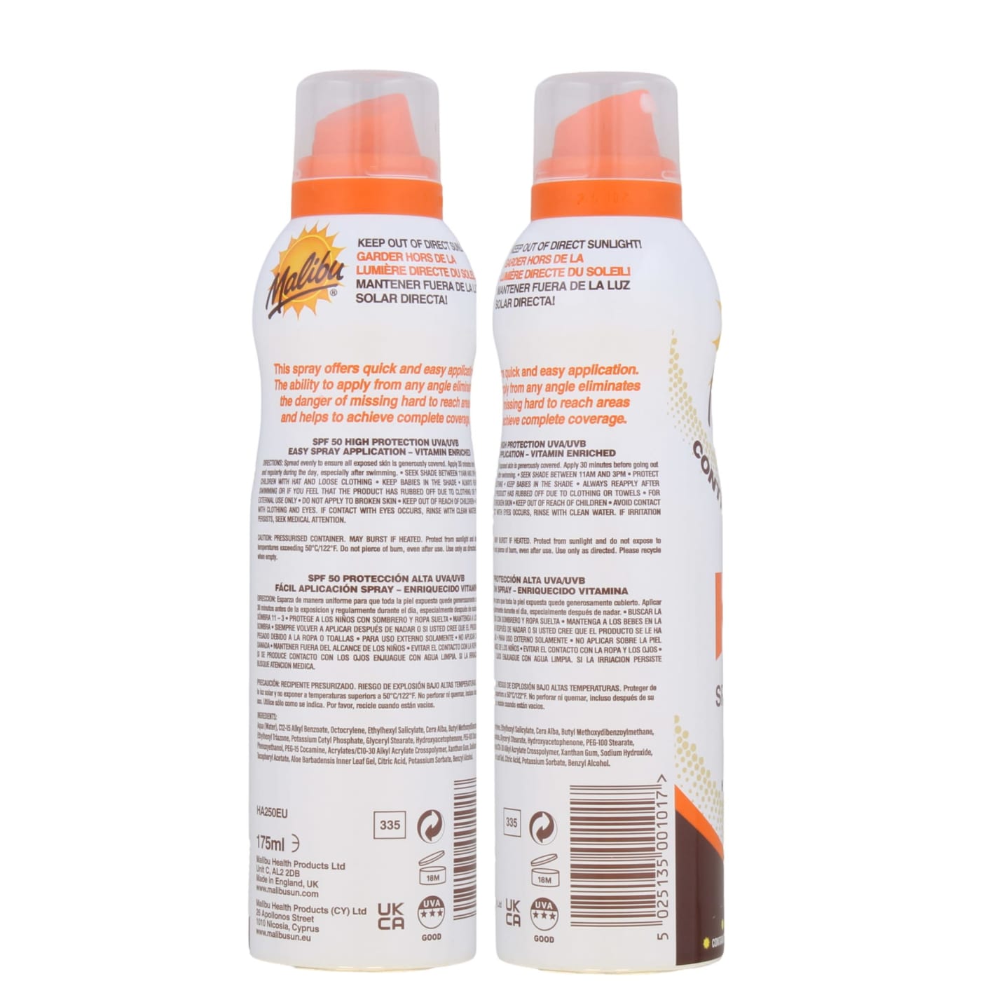 Malibu 175ml SPF 50 Kids Cont Spray Ltn