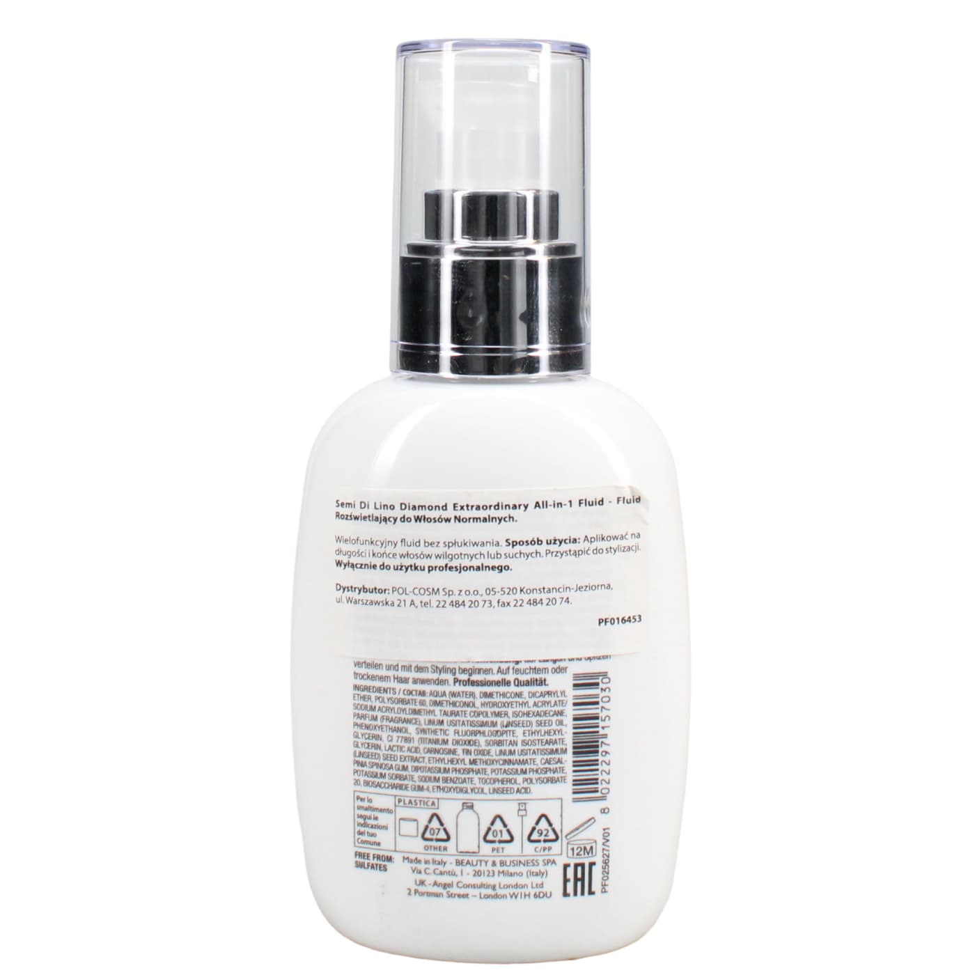 ALFAPARF 125ML LEAVE IN FLUID DIAMOND