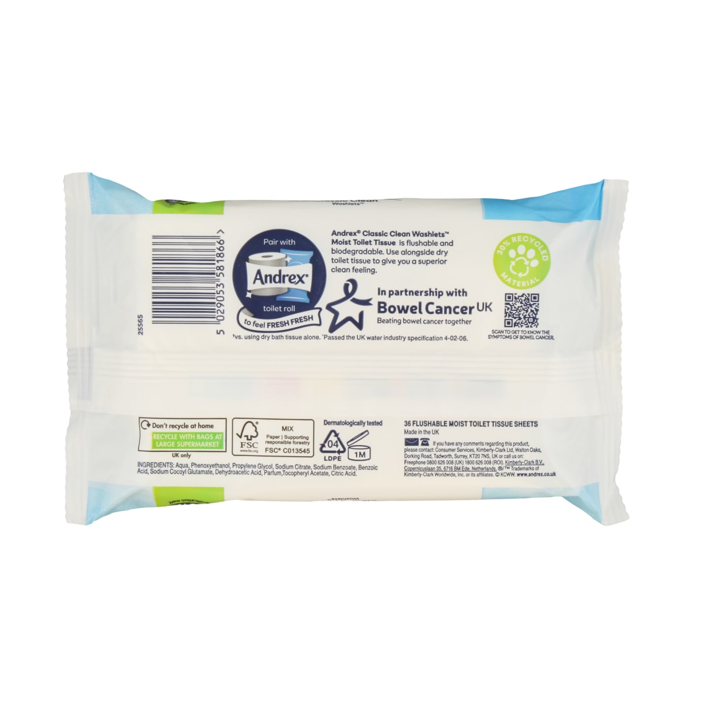 ANDREX WASHLETS CLASSIC CLEAN 36’S