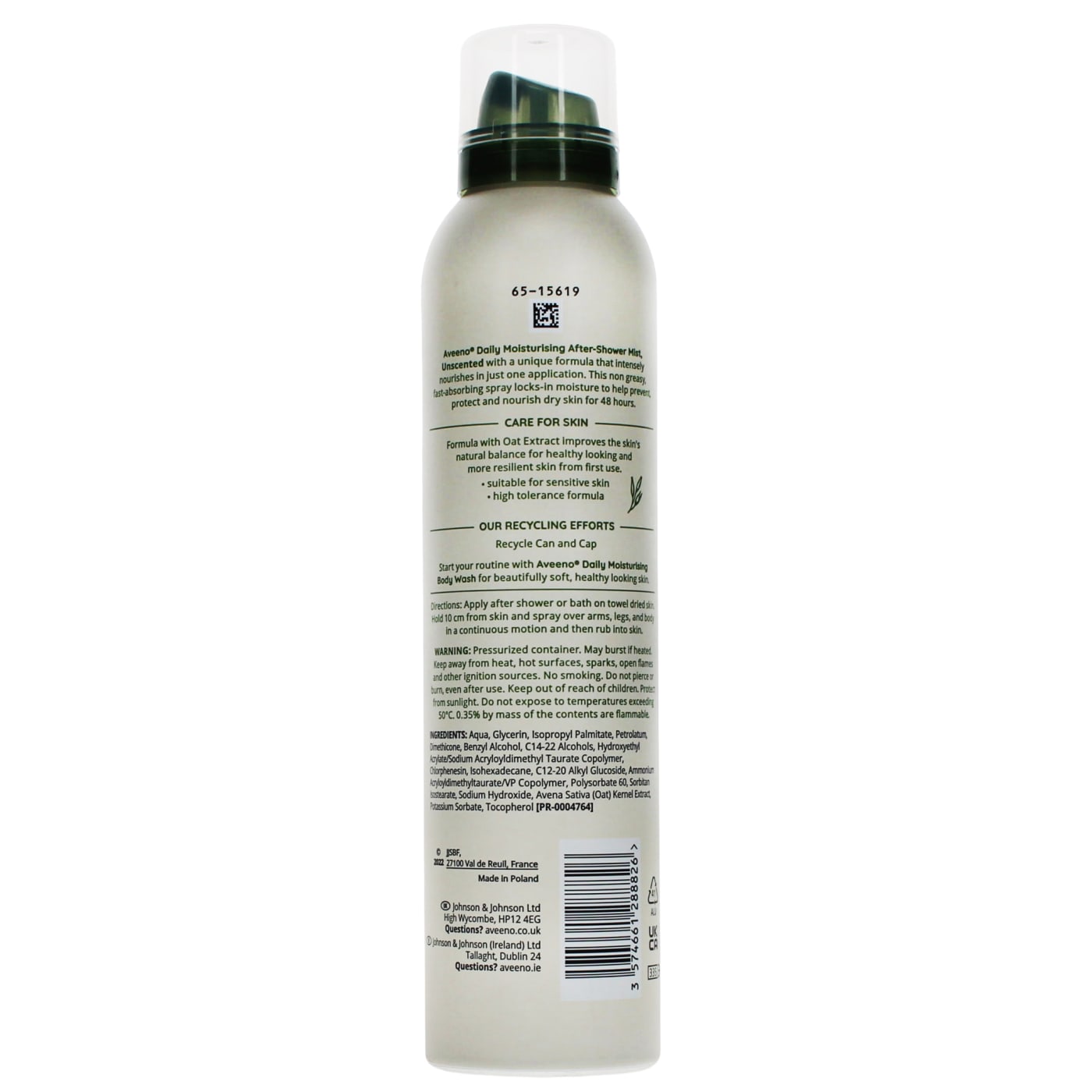 AVEENO DAILY MOIST 200ML SHOWER MIST