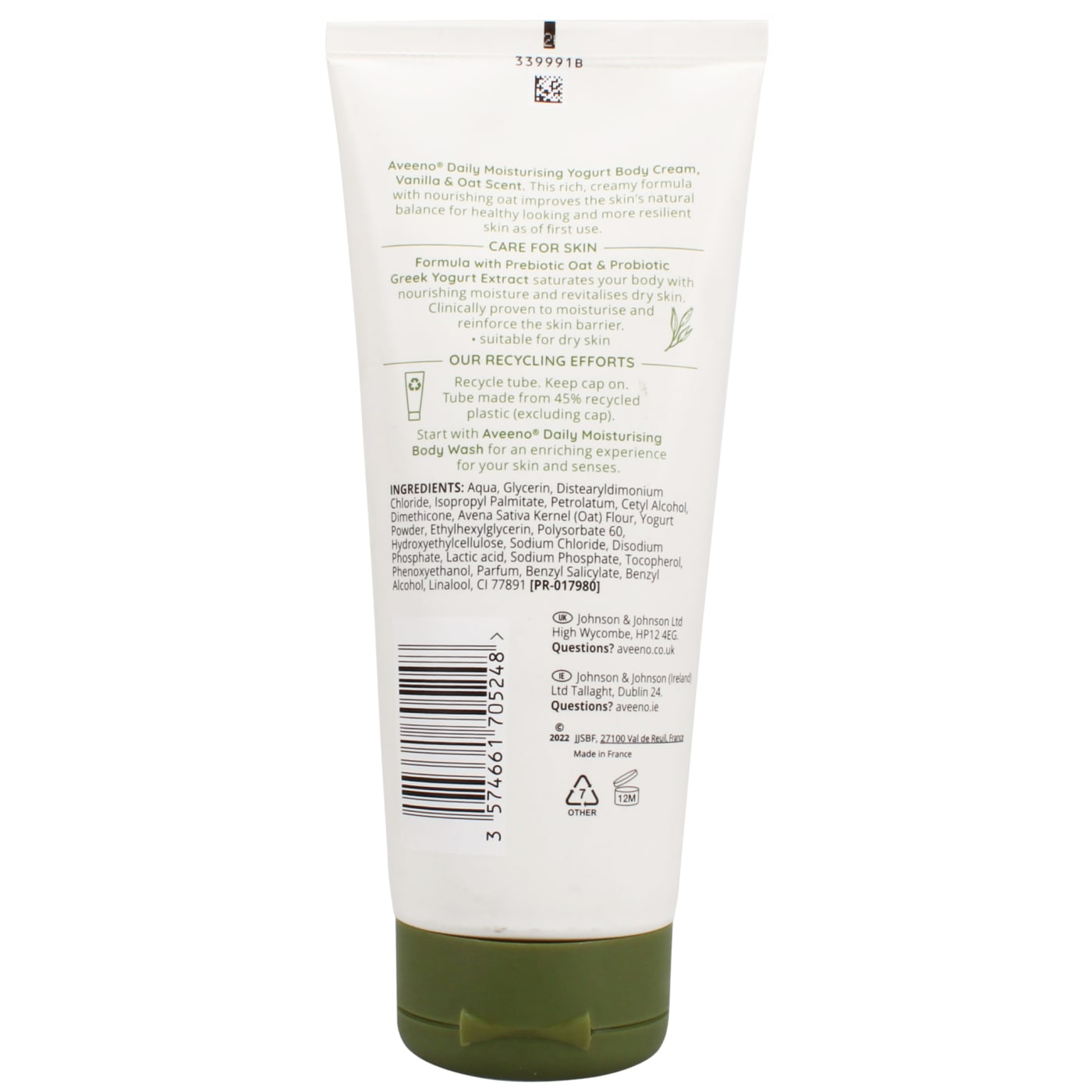 Aveeno 200ml Body Cream Vanilla & Oats